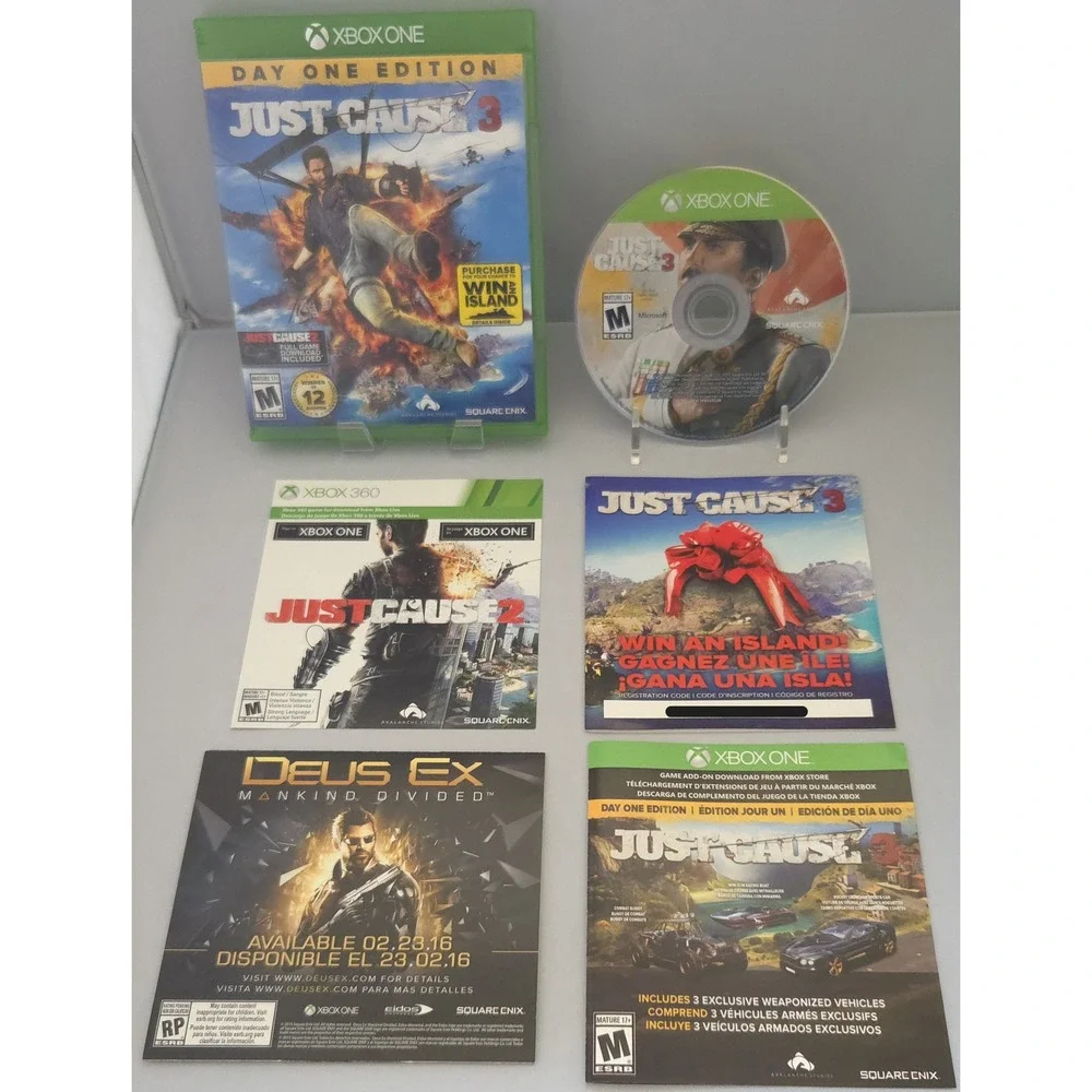 Just Cause 3 Day One Edition - Xbox One - Complete CIB - Tested